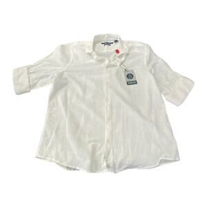 The PERRY ELLIS Untucked Men's White Shirt NEW Size Large